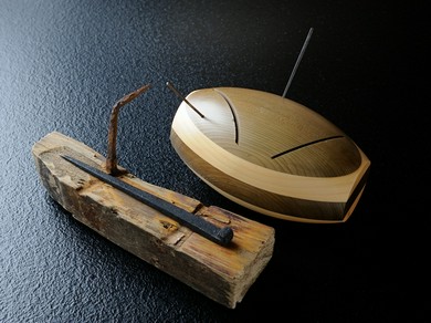 「江戸時代の上屋敷」の木材から作られた器