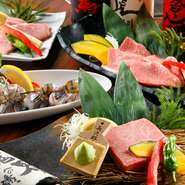 大いに盛り上がりたい宴会には、華となる料理が必要不可欠。お店自慢の肉をお腹いっぱい味わえるコース料理は、宴の場にぴったりです。追加料金で飲み放題をつけることもできるので、幹事さんはチェックを忘れずに。