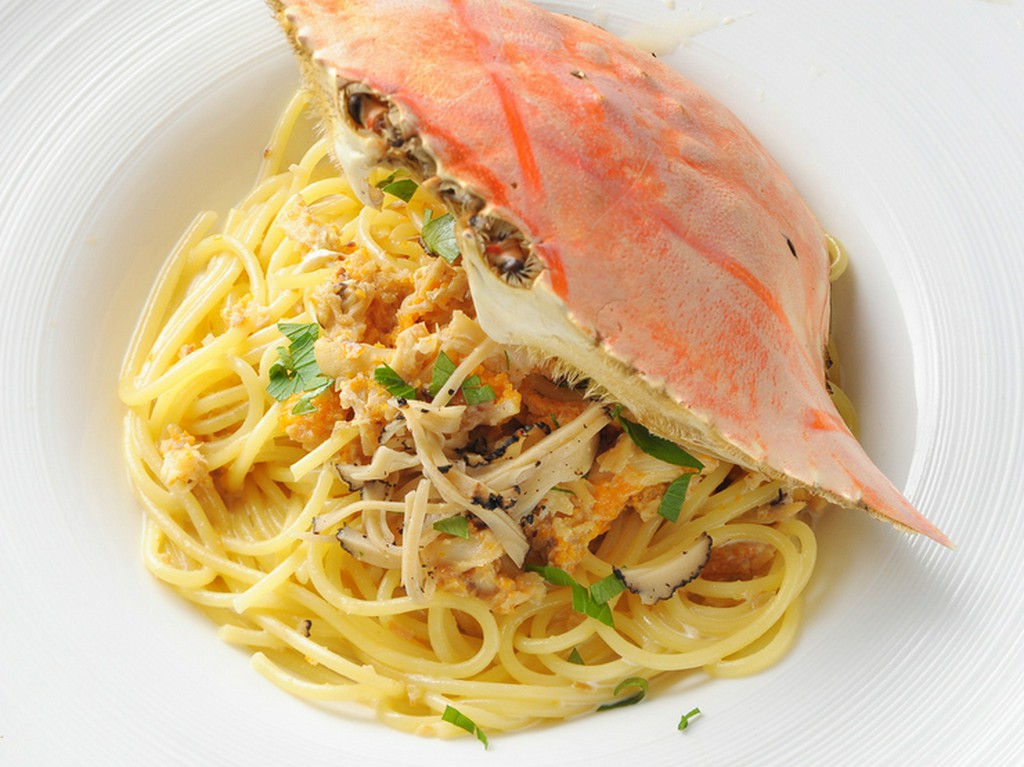 カニ身がたっぷり入った『わたりがにのクリームスパゲッティ』