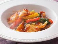 お刺身でも提供できるアオリイカを贅沢にXO醤で仕上げています。