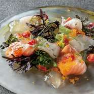 イタリアンのど定番！
その日仕入れたお魚に合う、さっぱりソースをお作りしてます。