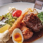 ハンバーグ、エビフライ、カニクリコロッケ、ピラフのテッパン旨いもん集めました。
人気NO.1のパワーランチメニュー！