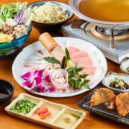 当店が絶対の自信を持って提供する「アグー豚」の「バラ肉」と「ロース肉」をご提供。