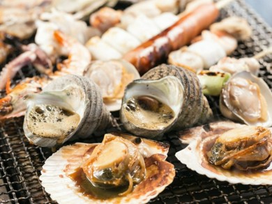 新鮮海鮮を焼きながら楽しいBBQ宴会