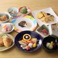 刺身（地魚）天麩羅を中心としたメニューでおもてなしいたします。御膳、丼、自家製そば、コース料理、幅広いメニューを取り揃えております。