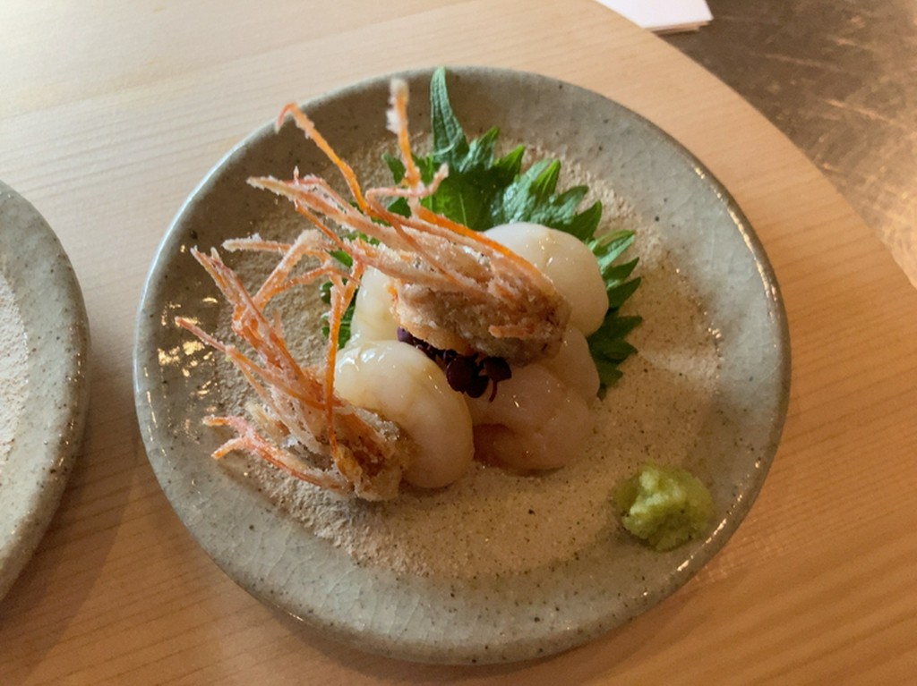 ヤリイカと紅芯大根の魚醤和え