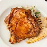 ガイヤーン コーラート 竹の子のソテー添え（岩手県産いわい鶏のタイ式ローストバイマックル風味）