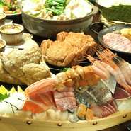 豪快海鮮居酒屋！産地直送の大漁舟盛りが圧巻！

全てのコース２時間飲み放題付！！ご予算に応じて5500円～

他コース（6600円、7700円、8800円、9900円）もご用意あります。