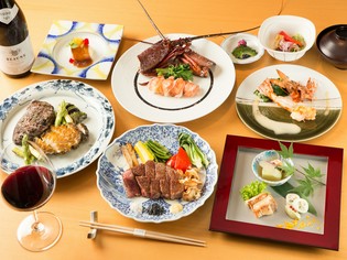 高級海鮮とA5黒毛和牛ステーキを楽しむ『椿』などのコース料理