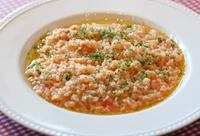 越谷産のコシヒカリを自家製トマトソースで炊き上げた定番中の定番リゾットです
【アレルギー情報】無し
※大盛プラス200円