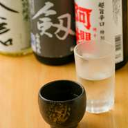 お肉に合うワイン、ブランド焼酎、厳選した日本酒などお酒も豊富