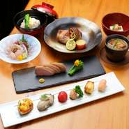様々な食材を、様々な調理法で味わっていただくには、単品よりもコース料理がおすすめ。コースメニューについては、全体を通してのバランスを考えながら料理を構成しています。