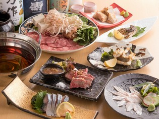 五島の鯖、対馬の穴子をメインに全国各地の新鮮な魚介と肉を用意