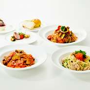 ●11:30～14:30(L.O.)

月替わりのパスタ　下記より選択
【7月メニュー】
A生ハムとレタスの冷製サラダスパゲティー 胡麻風味
B鶏肉と夏野菜のオルトラーナ バジル添え
C海老と茸のペペロンチーノ 紫蘇添え
