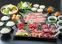 厳選のお肉とお好きなお肉も選べる大満足のセットメニュー。