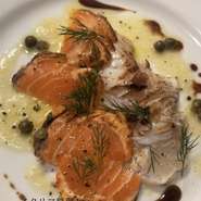 基本は真鯛を中心とした白身魚のカルパッチョですが、季節によってお魚も変わります
旬なお魚もお楽しみください