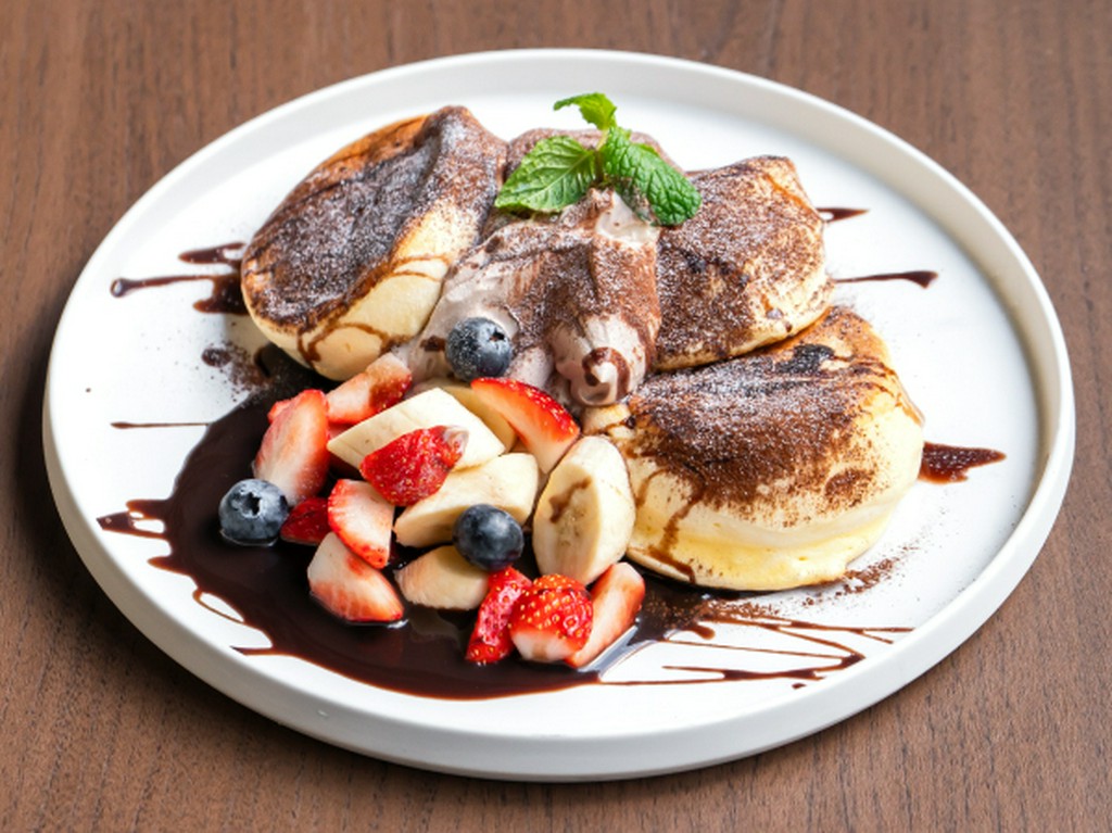 クレミアソフトを豪快にトッピング『パンケーキ ANNON（洋）』