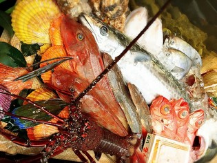 地元松山と、八幡浜の市場から目利きが直接買い付ける厳選鮮魚