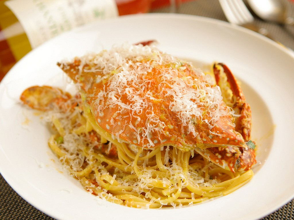 伊勢エビを贅沢に使った『ワタリガニのスパゲティー』