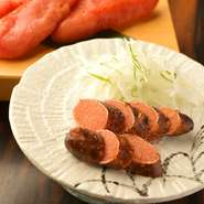 明太子は藁で炙ることでその旨味を凝縮。日本酒とよく合う一品です。