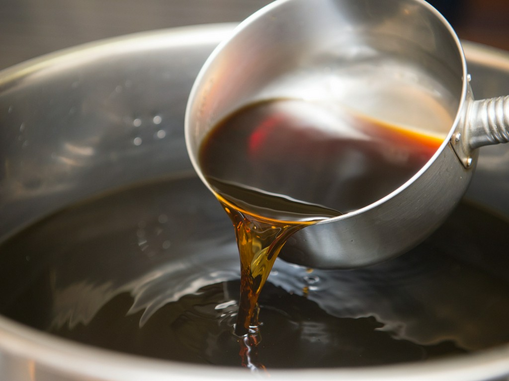 あんこうの味を活かすため、醤油出汁の割下がベース