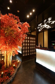 紅葉のオブジェなど非日常的な演出の数々