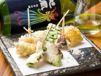 旬の味覚を召し上がれ『魚串野菜串の天麩羅』