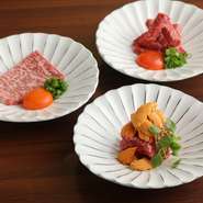 全国最多種類!?近江牛の“生肉”を活かした個性豊かなユッケは全部で18種類！特選部位・創作・食材との掛け合わせにより、多種多彩なユッケが実現しました。