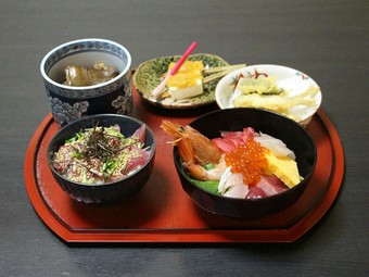 【全５品】魚メインの人気メニューと５種の海鮮を含めた海鮮丼『五輪丼コース』