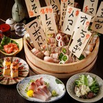 前菜2種,鶏の炙りステーキ,明太子もつ鍋など☆3H飲み放題+料理9品☆税込5,500円※金土、祝前日2H制