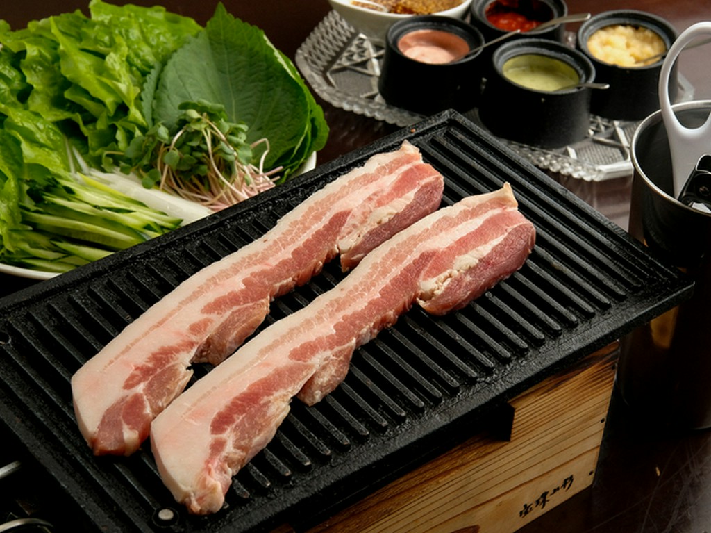 国産の豚肉を使った『サムギョプサル』