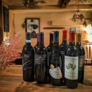 ソムリエ厳選の日替わりワイン。
ボトル売りもございます！