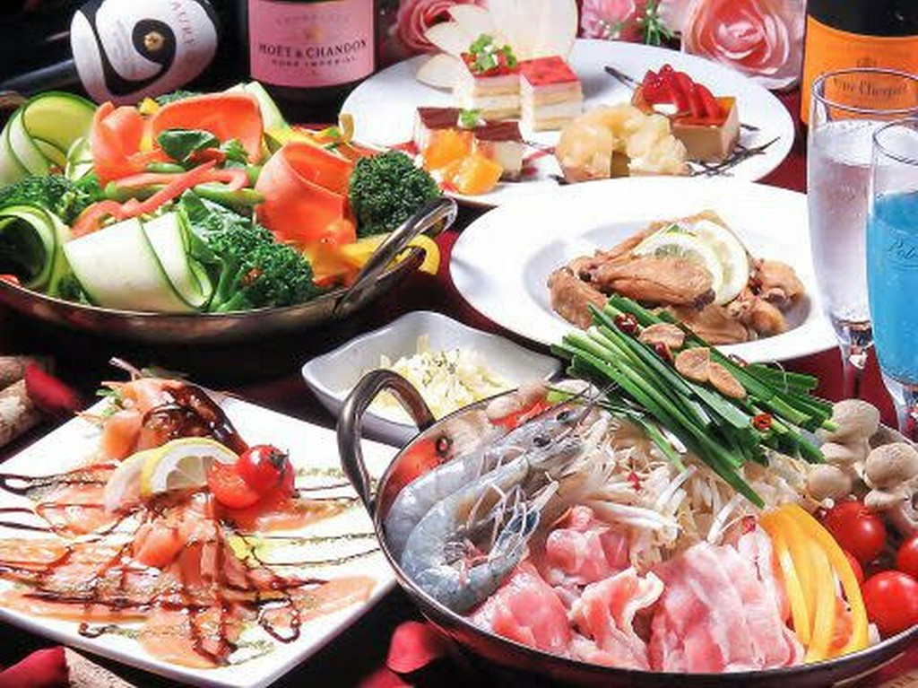 目玉料理ありの飲み放題付きコース料理