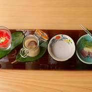 月替わりでさまざまなスイーツが登場します。『パンナコッタ』や栗を使った『プリン』、『梨のコンポート』や『シャーベット』など種類もさまざま。洋だけでなく、和スイーツもあり、食後をほっと和ませてくれます。