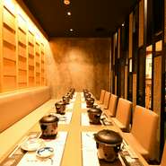 優しい雰囲気に包まれた居心地の良い店内で、ゆったりとした時間を過ごせます。新たな出会いを歓迎する時や、新しい旅立ちを祝う場に。歓送迎会の会場として最適なお店です。