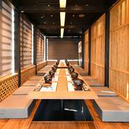 宴会は最大22名様まで対応可能。2時間飲み放題付きのコースをご用意しています。コースの内容は要望に応じて対応しますのでお気軽にスタッフまで。3日前までに予約をお願いします。