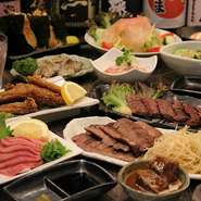 当店の人気メニューが目白押し！　がっつり食べたい方はこちらのコース！　120分制90分飲み放題付です