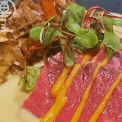 黒毛和牛ローストビーフ 酢橘味噌がけ