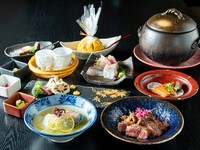◆先付け
◆お刺身盛り合わせ
◆鮮魚の焼き物
◆旬の食材の蒸し物
◆鮑のさっと煮フカヒレ餡かけ
◆黒毛和牛ステーキ雲丹のせ
◆旬の炊き込みご飯
◆デザート