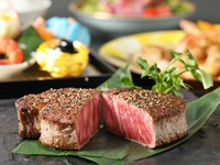 前菜／サラダ／黒毛和牛ヒレステーキ／御飯／赤出汁／香の物／デザート