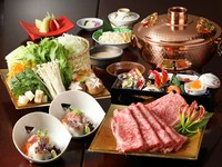 出汁で引き立つ葉山牛肉、黒毛和牛のとろける旨さ葉山牛しゃぶしゃぶ鍋。