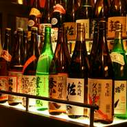串カツに合う焼酎が、約40種類もの品揃え