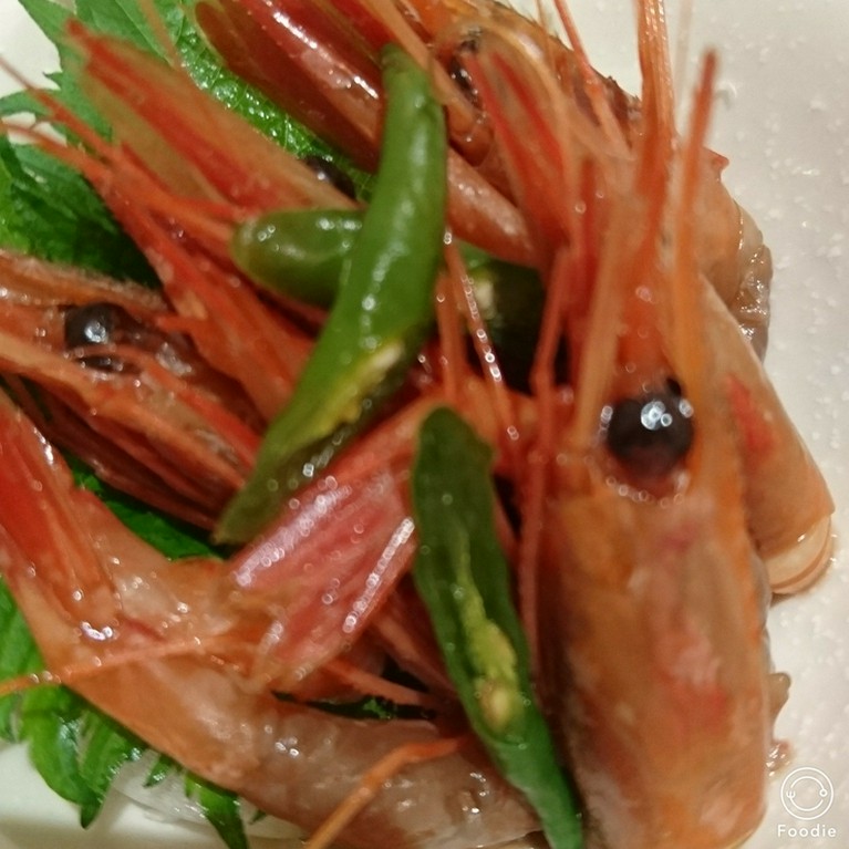 甘海老の青唐辛子醤油漬け