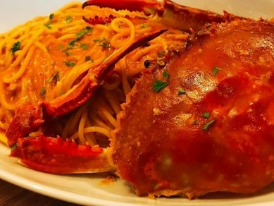 渡り蟹のトマトクリームパスタ（入荷次第の限定品）