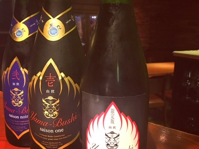 志賀高原のシャンパンボトルに詰めたビール