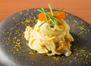 『生うにとサルディーニャ産からすみのスパゲッティーニ』