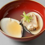 活大蛤吟醸蒸し 二個~