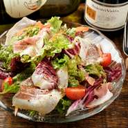 『パルマ産生ハムのサラダ　バルサミコのドレッシング』