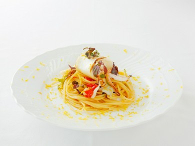 その濃厚さにファン続出『富山産赤烏賊と小松菜のスパゲティ　ボッタルガあえ』