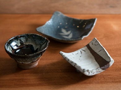 奥様の母が自己流で焼き上げた焼き物